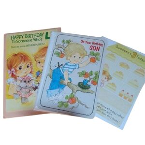 Birthday cards 3 little kids vintage birthday cards new